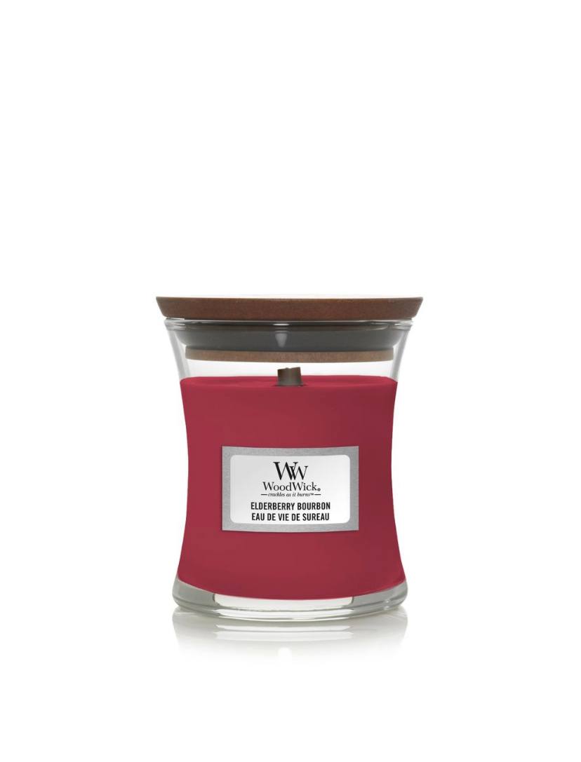 Ароматична свічка з ароматом бурбона, фруктів, деревини Woodwick Mini Elderberry Bourbon 85 г Ароматична свічка з ароматом бурбона, фруктів, деревини Woodwick Mini Elderberry Bourbon 85 г